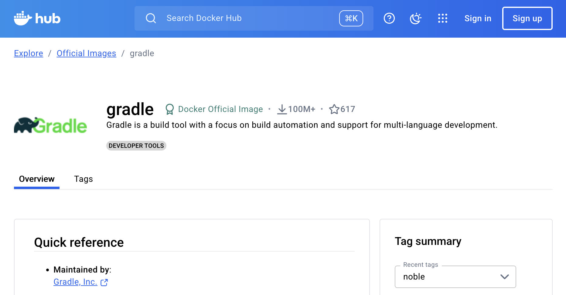 Docker Gradle Hub